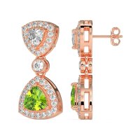 Trillion Halo Milgrain Earrings