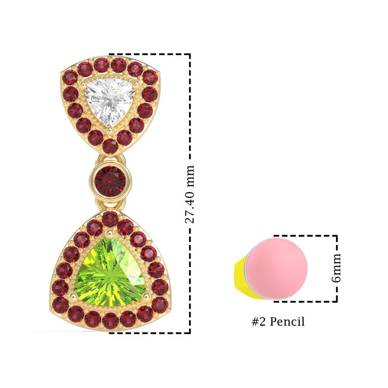 Trillion Halo Milgrain Earrings