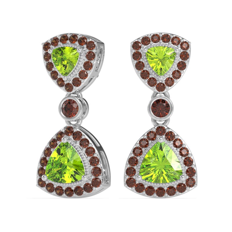Trillion Halo Milgrain Earrings