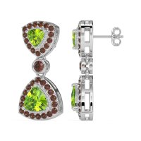 Trillion Halo Milgrain Earrings