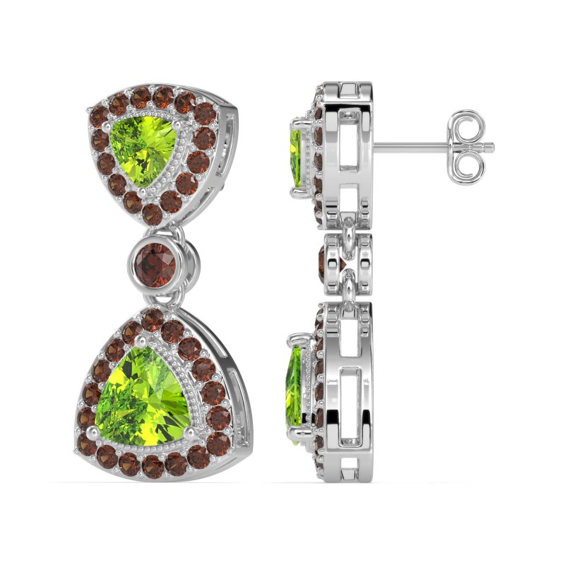 Trillion Halo Milgrain Earrings