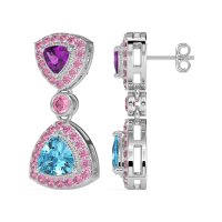 Trillion Halo Milgrain Earrings