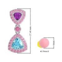 Trillion Halo Milgrain Earrings