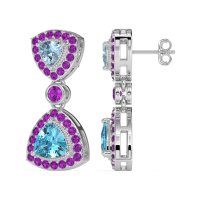 Trillion Halo Milgrain Earrings