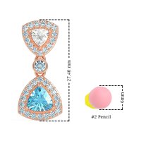 Trillion Halo Milgrain Earrings