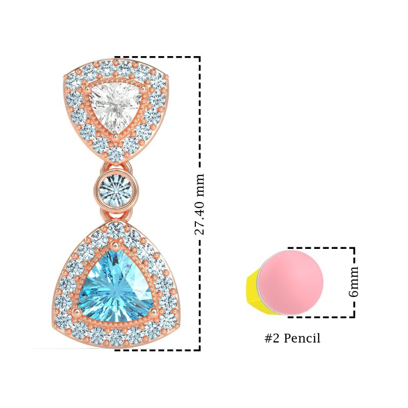 Trillion Halo Milgrain Earrings