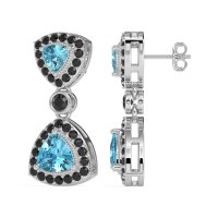 Trillion Halo Milgrain Earrings