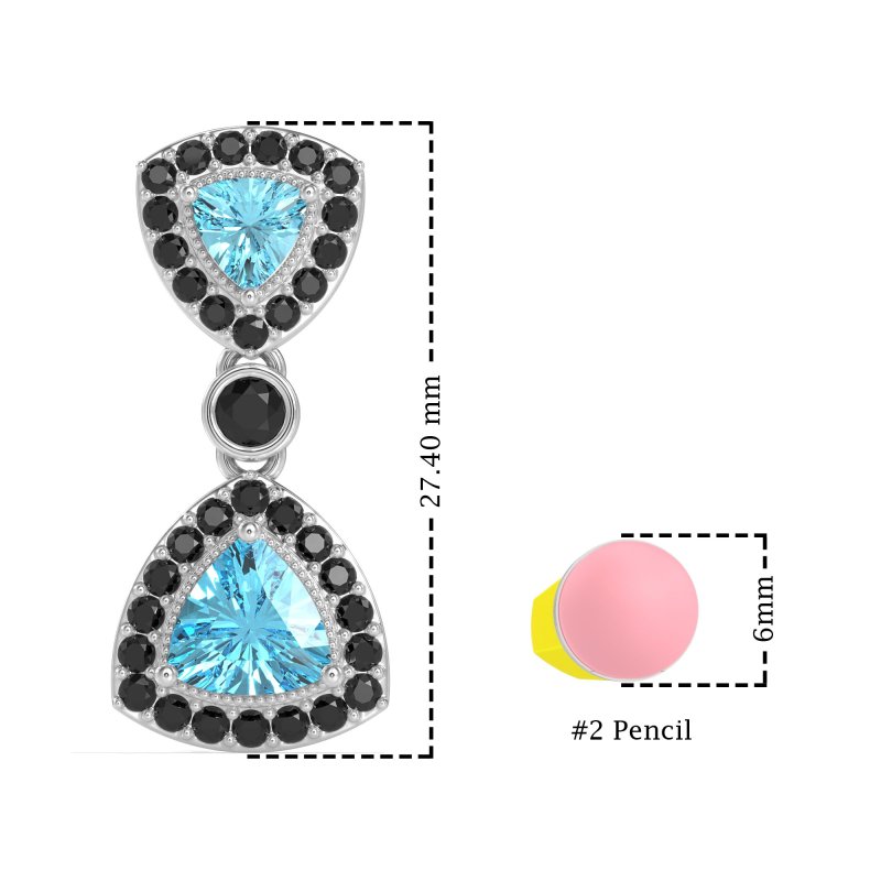 Trillion Halo Milgrain Earrings
