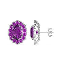 Floral Art-Deco Halo Stud Earrings
