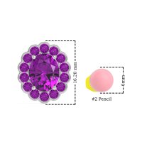 Floral Art-Deco Halo Stud Earrings