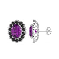 Floral Art-Deco Halo Stud Earrings