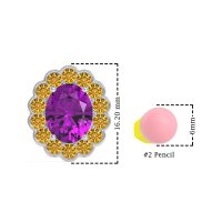 Floral Art-Deco Halo Stud Earrings
