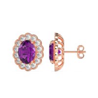 Floral Art-Deco Halo Stud Earrings