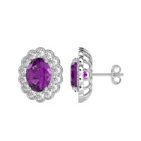 Floral Art-Deco Halo Stud Earrings