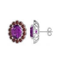 Floral Art-Deco Halo Stud Earrings