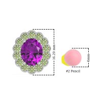 Floral Art-Deco Halo Stud Earrings