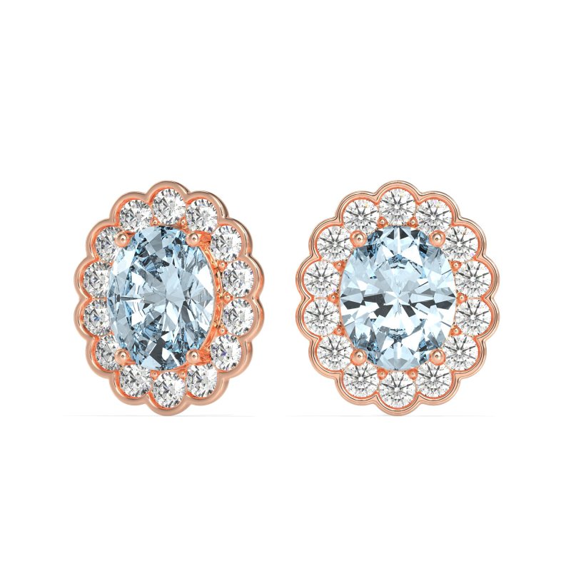 Floral Art-Deco Halo Stud Earrings