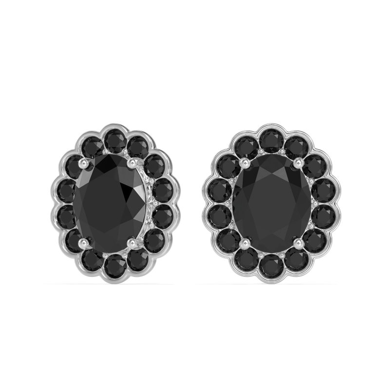 Floral Art-Deco Halo Stud Earrings