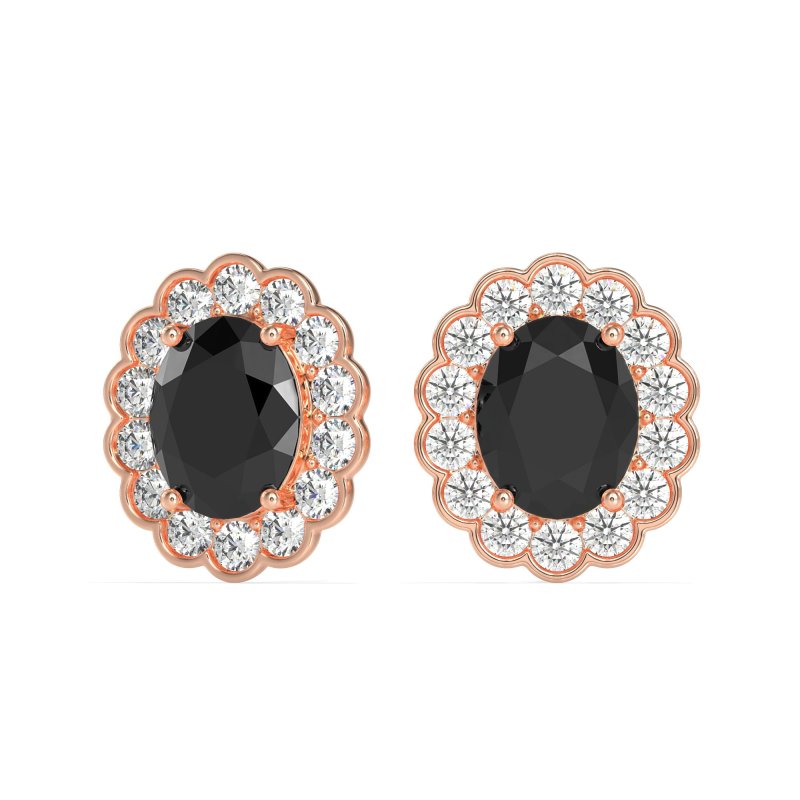 Floral Art-Deco Halo Stud Earrings