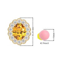 Floral Art-Deco Halo Stud Earrings