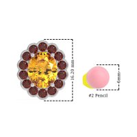 Floral Art-Deco Halo Stud Earrings