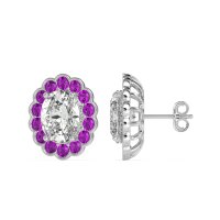 Floral Art-Deco Halo Stud Earrings