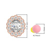 Floral Art-Deco Halo Stud Earrings