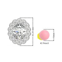Floral Art-Deco Halo Stud Earrings