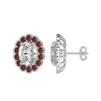 Floral Art-Deco Halo Stud Earrings