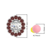 Floral Art-Deco Halo Stud Earrings