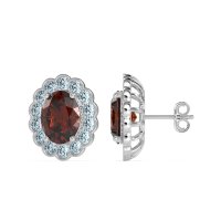 Floral Art-Deco Halo Stud Earrings