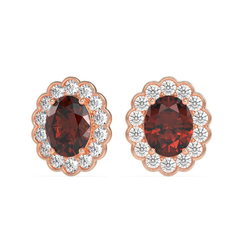 Floral Art-Deco Halo Stud Earrings