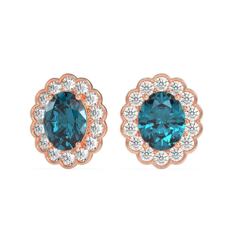 Floral Art-Deco Halo Stud Earrings