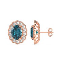 Floral Art-Deco Halo Stud Earrings
