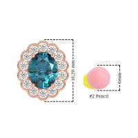 Floral Art-Deco Halo Stud Earrings