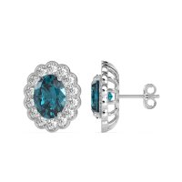 Floral Art-Deco Halo Stud Earrings