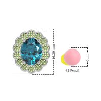 Floral Art-Deco Halo Stud Earrings