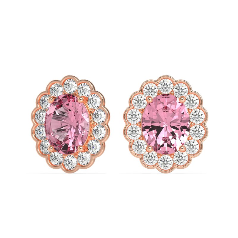 Floral Art-Deco Halo Stud Earrings