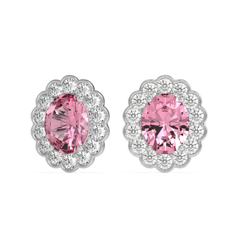 Floral Art-Deco Halo Stud Earrings