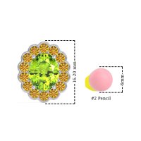 Floral Art-Deco Halo Stud Earrings