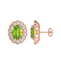 Floral Art-Deco Halo Stud Earrings