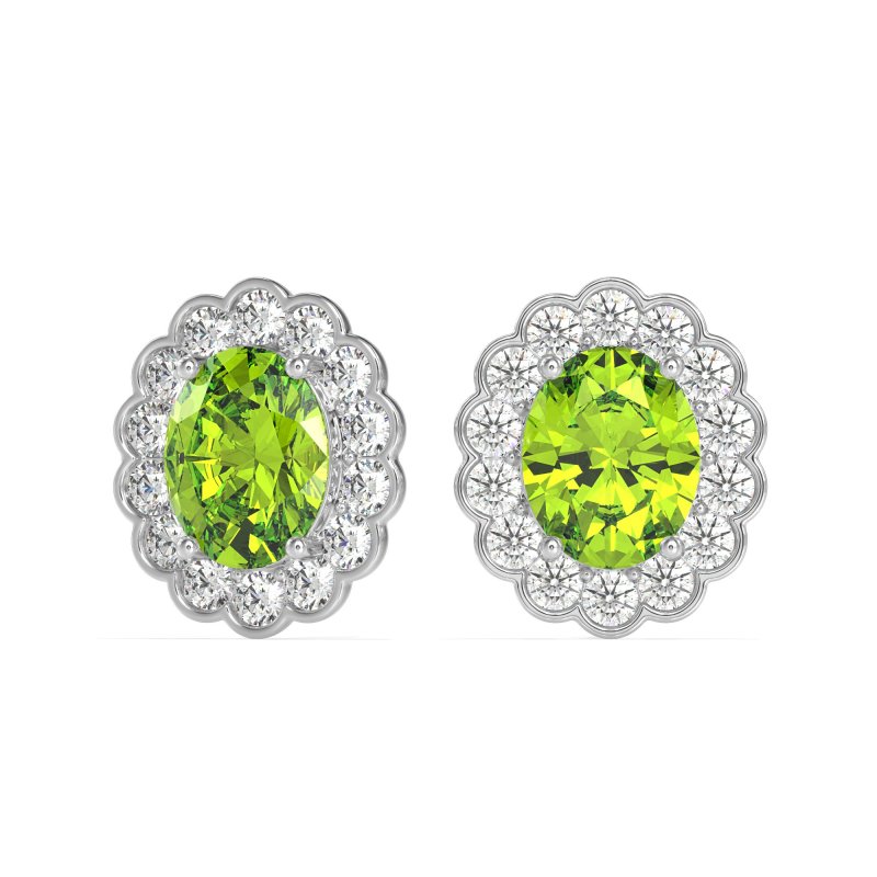 Floral Art-Deco Halo Stud Earrings