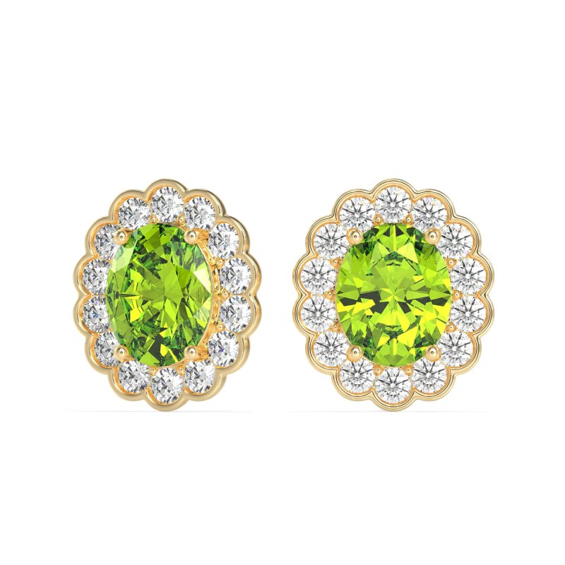 Floral Art-Deco Halo Stud Earrings