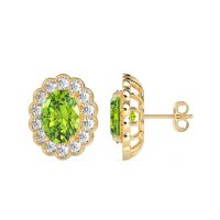 Floral Art-Deco Halo Stud Earrings