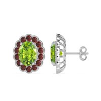 Floral Art-Deco Halo Stud Earrings