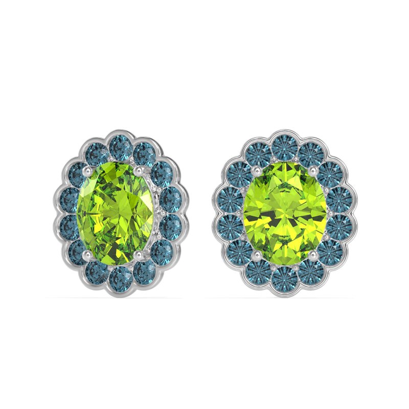 Floral Art-Deco Halo Stud Earrings