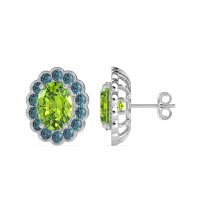Floral Art-Deco Halo Stud Earrings