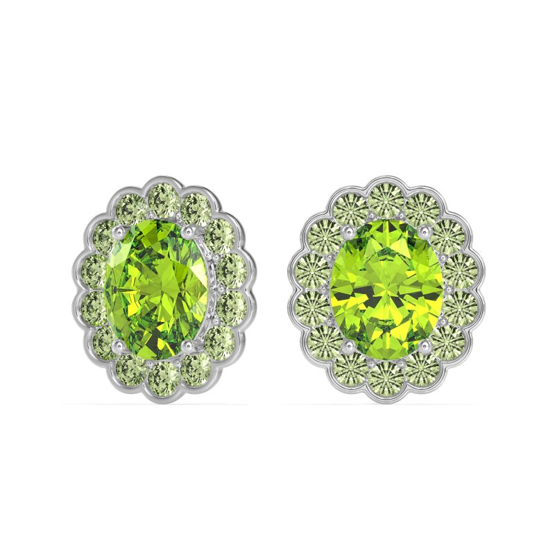 Floral Art-Deco Halo Stud Earrings