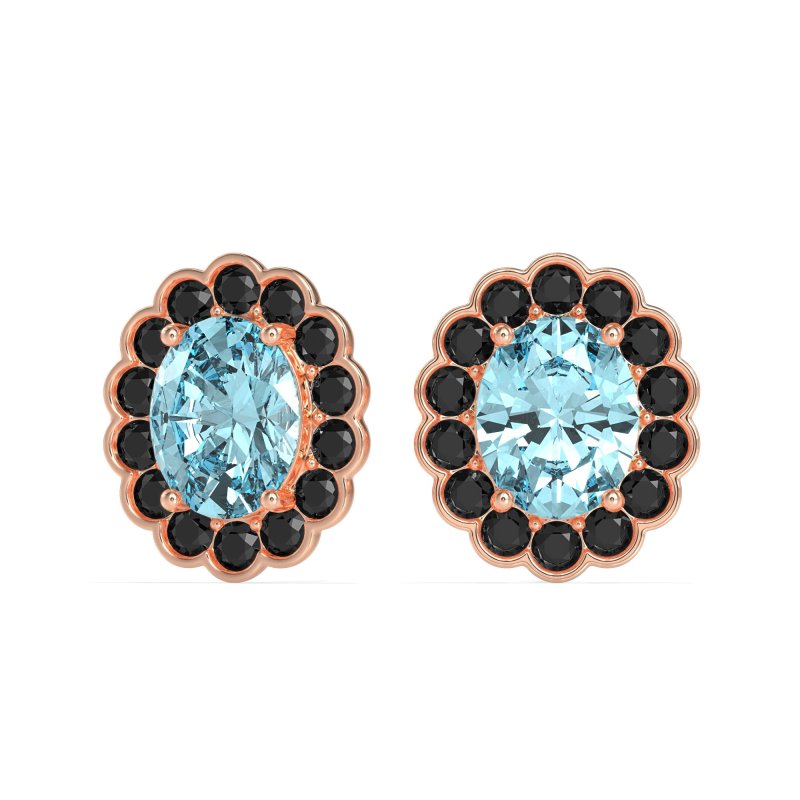 Floral Art-Deco Halo Stud Earrings