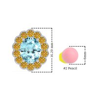 Floral Art-Deco Halo Stud Earrings